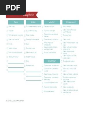 Cleaning Checklist