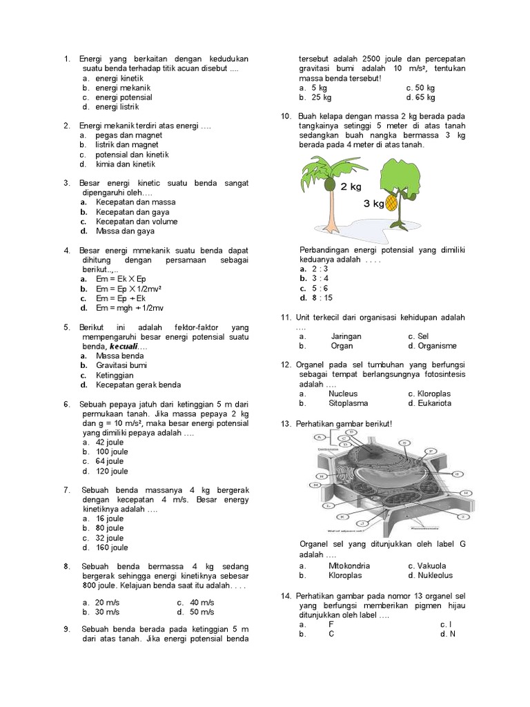 Soal dan pembahasan ipa kelas 7 semester 2 Soal dan pembahasan ipa kelas 7 semester 2