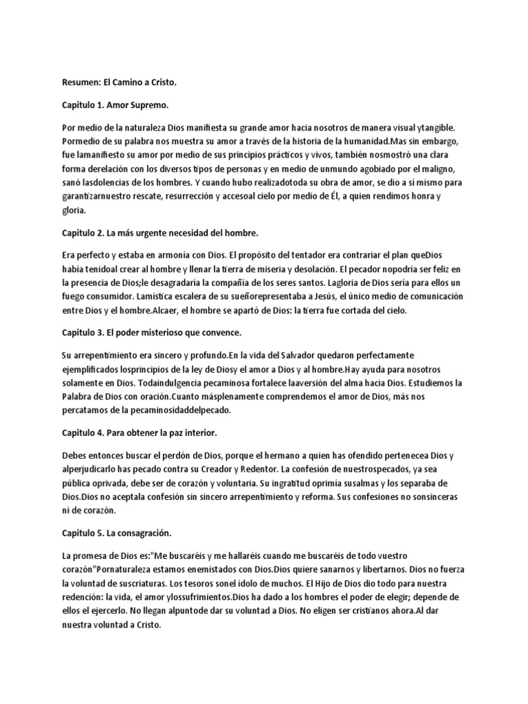 Resumen de "El Camino a Cristo" | PDF | Cristo (título) | Pecado