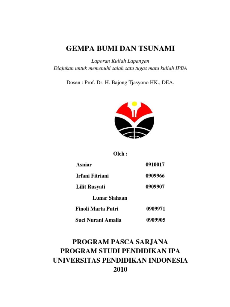 Contoh Makalah Gempa Bumi Dan Tsunami