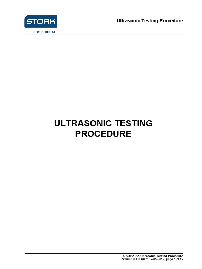 Ultrasonic Testing Procedure PDF Nondestructive Testing Calibration