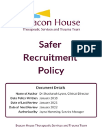 Safer Recruitment Policy 2021 Beacon House