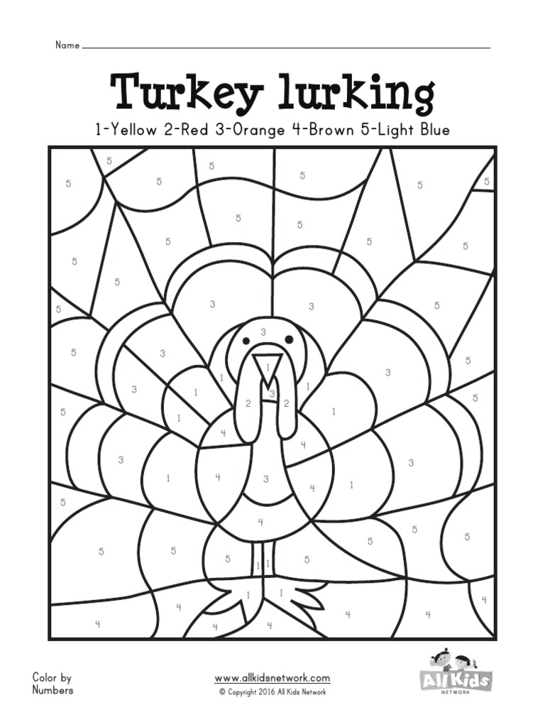 Turkey Color by Numbers | PDF