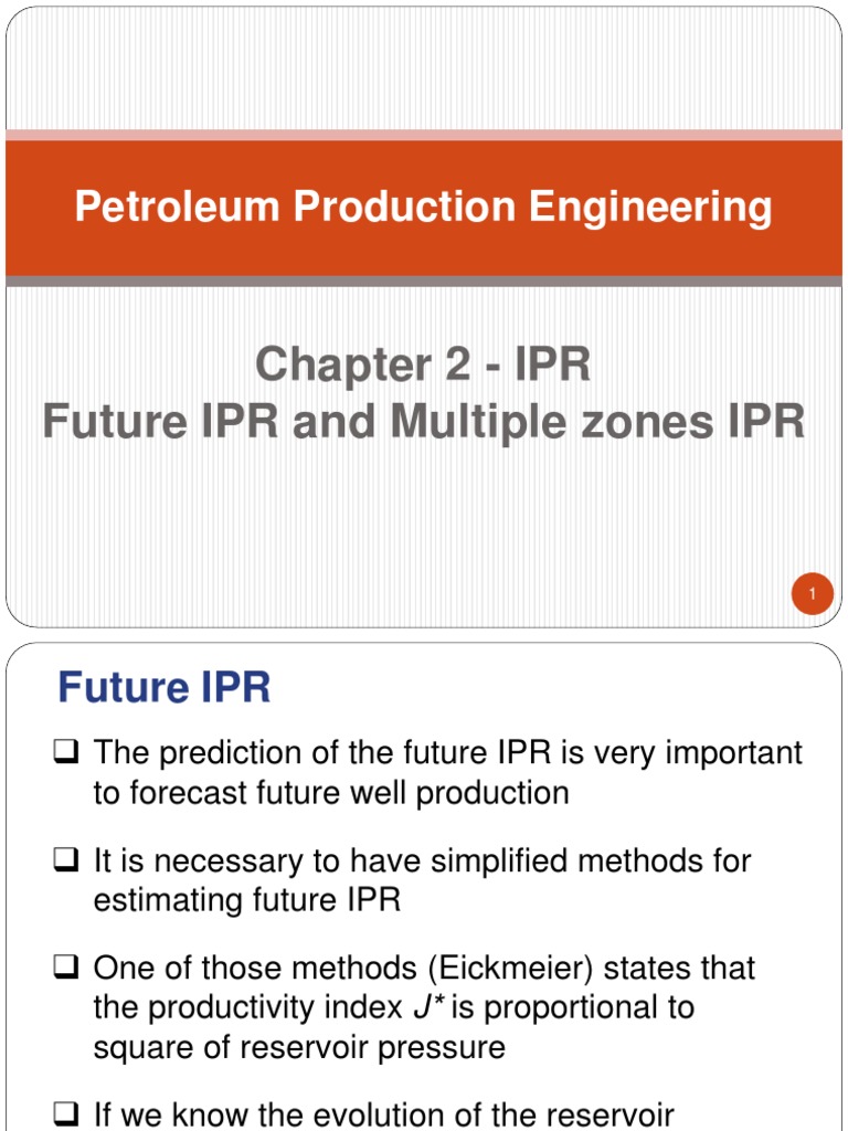 Chapter 2 Future IPR and Multiple Zones IPR PDF Petroleum Reservoir
