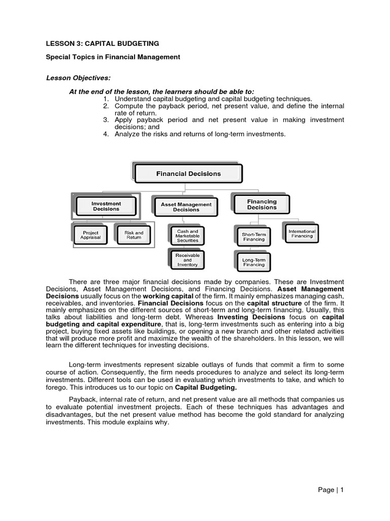 Capital Budgeting Techniques Explained | PDF | Internal Rate Of Return ...