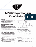 Linear Equation in One Variable