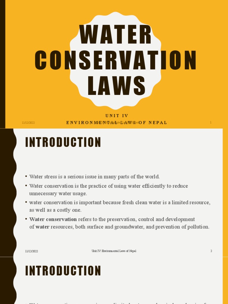 Nepal's Water Conservation Laws Overview | PDF | Environmental Law ...