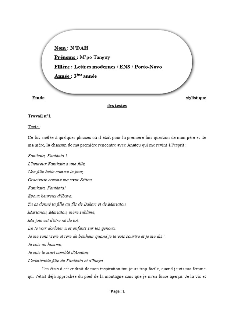 Étude stylistique des textes littéraires | PDF | Linguistique