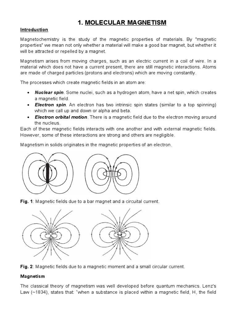Molecular Magnetism | PDF | Magnetism | Ferromagnetism