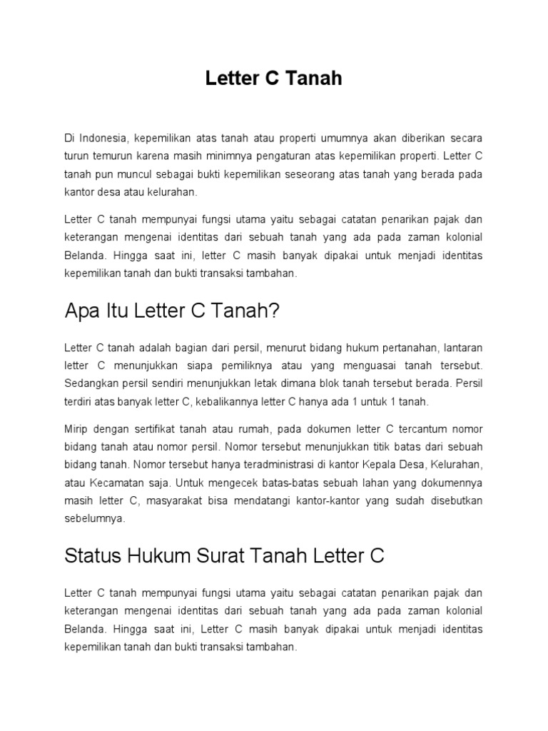 Letter C Tanah PDF