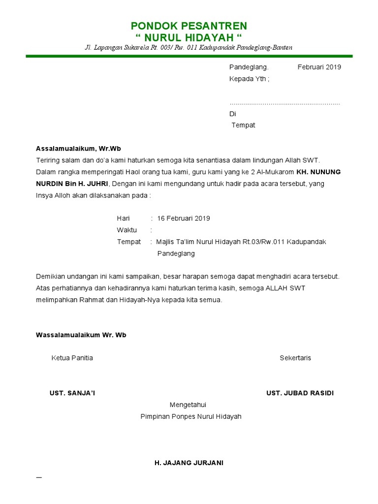 Surat Undangan HAOL | PDF