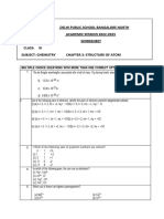 Structure of Atom Worksheet Solutions