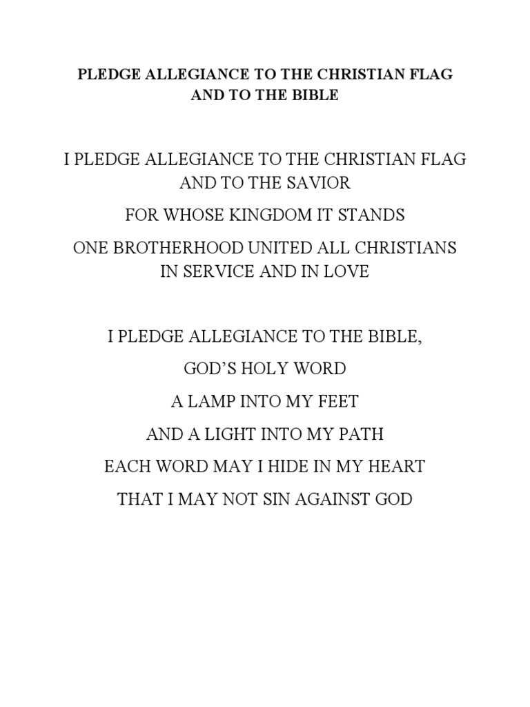 Christian Flag and Bible Pledge | PDF | Religion & Spirituality