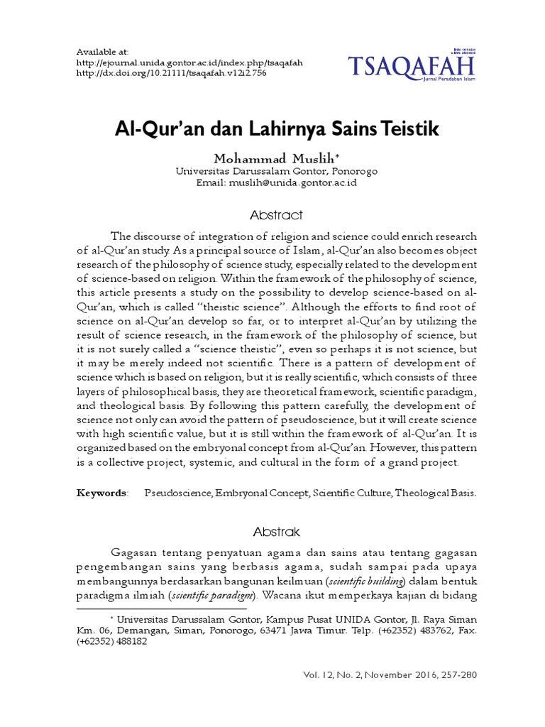 Al Quran Dan Sains Pdf Science Philosophy Of Science