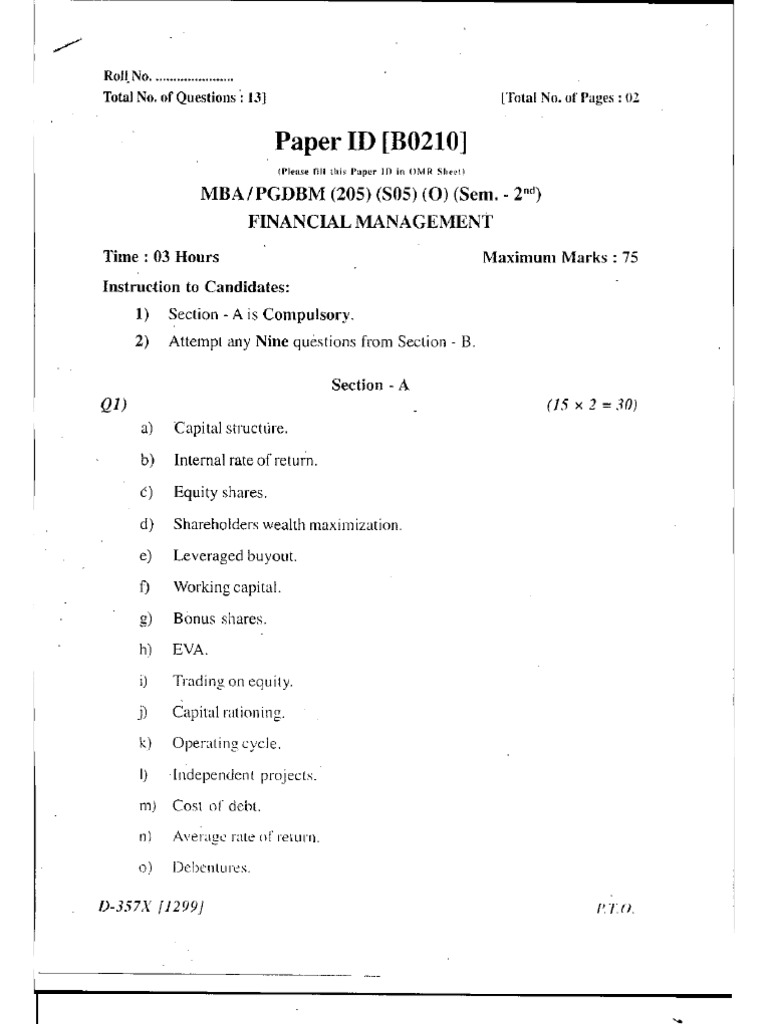 Finance Mba | PDF