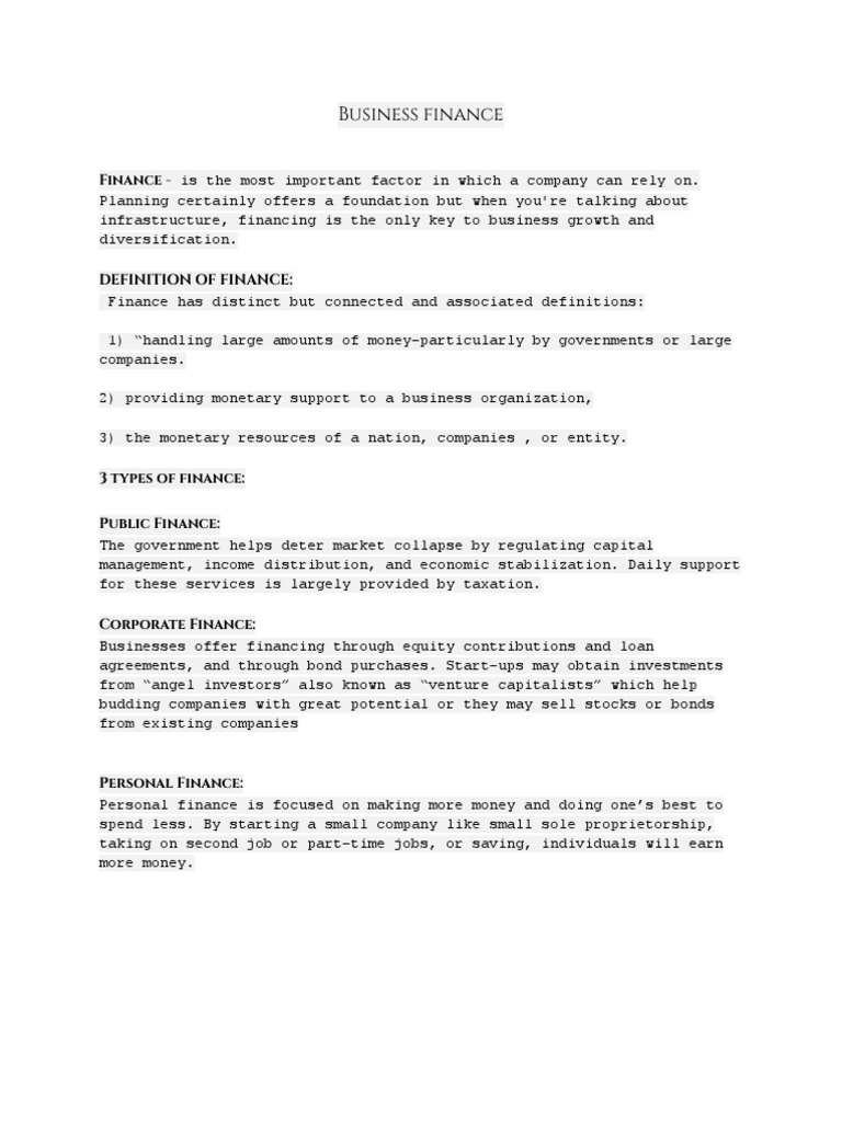 Understanding Business Finance Essentials | PDF | Loans | Stocks