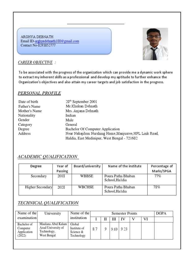 Arghya Debnath's Career Profile | PDF | Communication | Computing