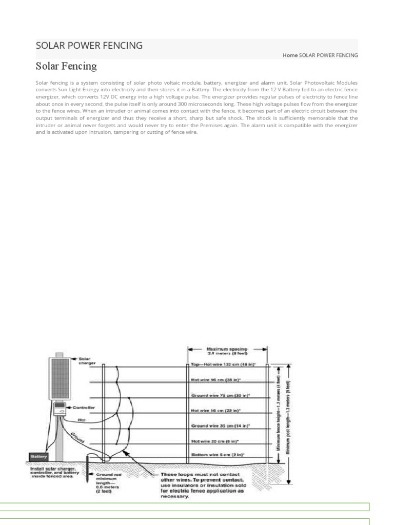 Solar Powered Electric Fencing System | PDF | Solar Power | Photovoltaics