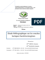 Etude Bibliographique Sur Les Souches Lactiques Bacteriocinogènes Etude Bibliographique Sur Les Souches Lactiques Bactériocinogènes