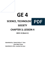 Science, Technology and Society Chapter 3 Lesson 4: BEED I-B (Batch 2)