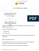 JavaScript Primitive vs. Reference Values