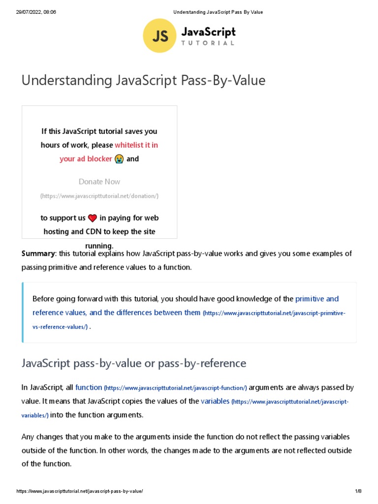 Understanding JavaScript Pass by Value PDF Parameter