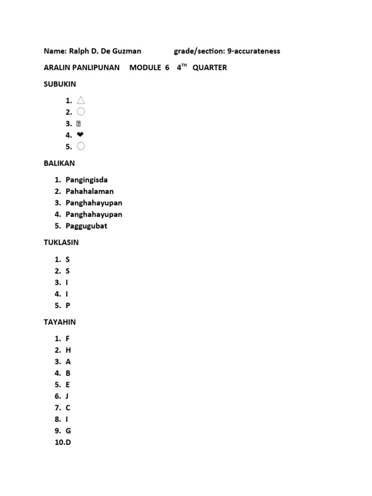 AP Module 5 4th Quarter | PDF | Language Arts & Discipline