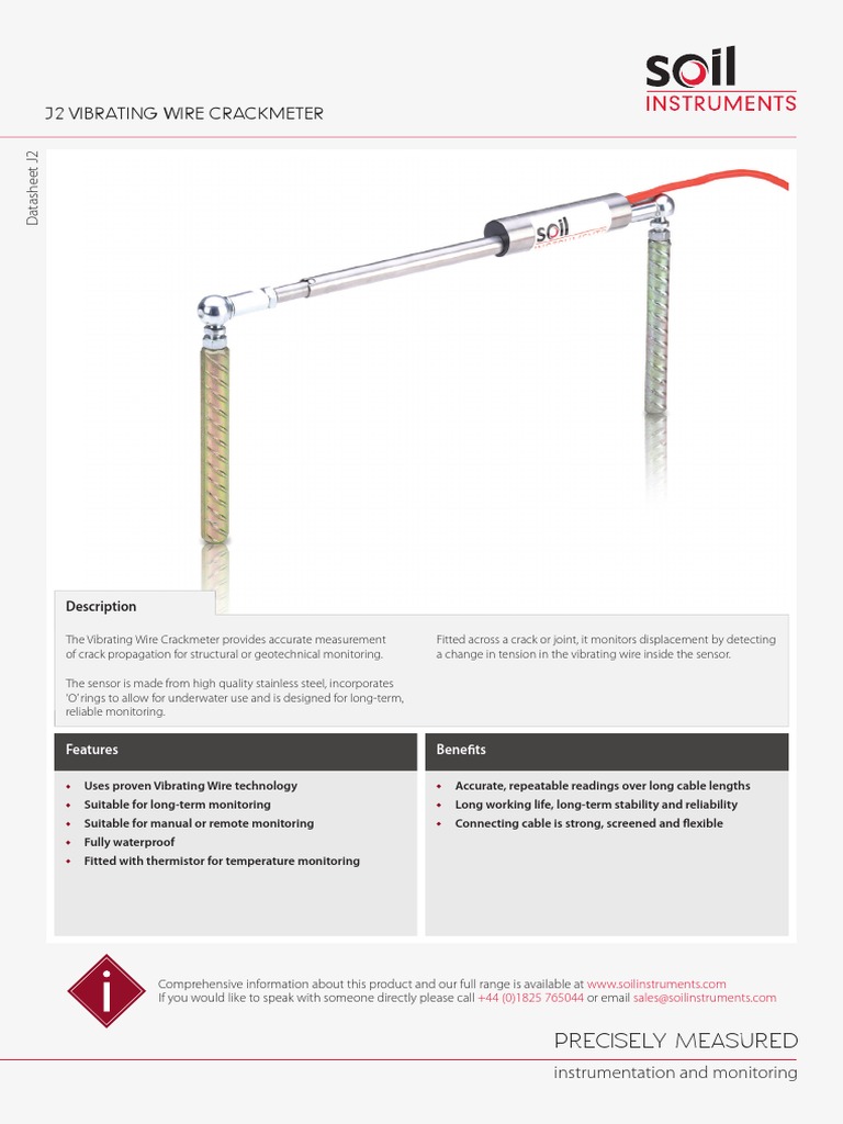J2 Vibrating Wire Crackmeter | PDF | Wire | Sensor