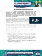 Actividad de Aprendizaje 9 Evidencia 2: Workshop: Understanding The Distribution Center Layout