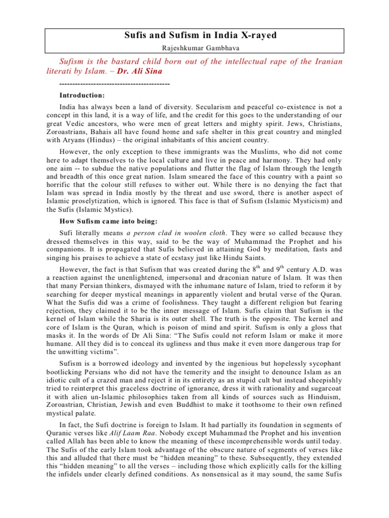 Sufis and Sufism in India X-Rayed | PDF | Sufism | Hindu