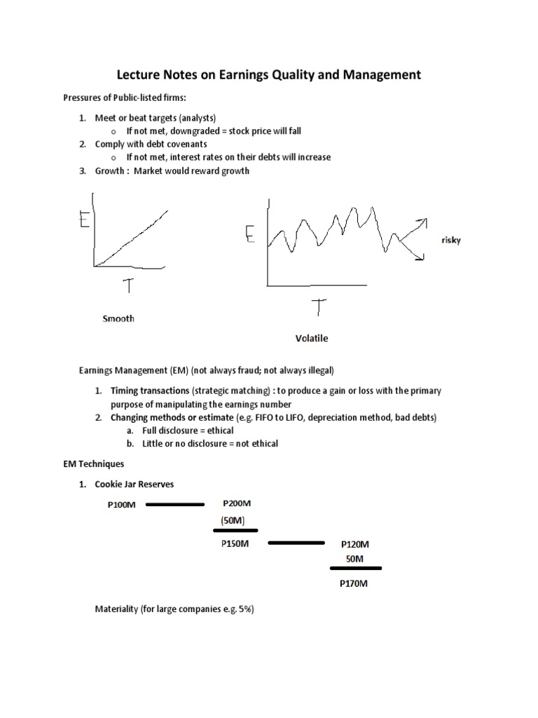 Earnings Quality and Management Pressures | PDF | Financial Audit ...