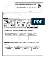 Avaliação Bimestral de Português