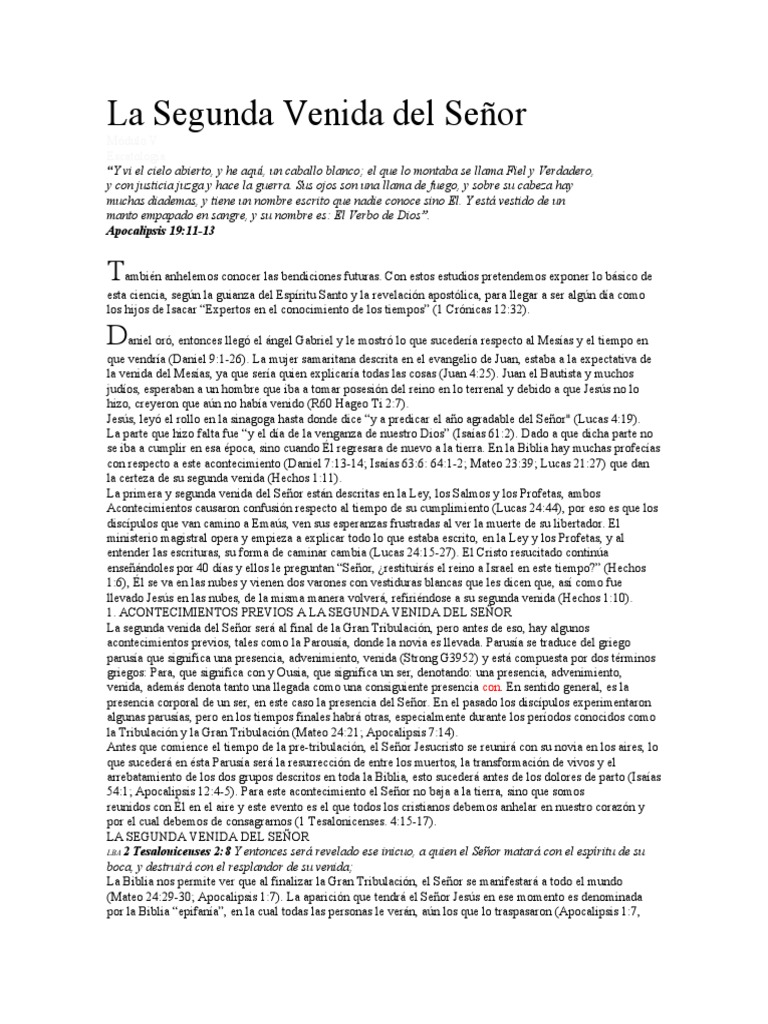 La Segunda Venida de Cristo: Profecías y Signos | PDF | Jesús | Libro ...