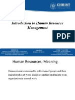 Introduction to Human Resource Management