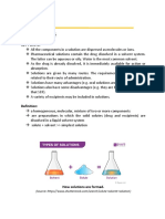 Pharmaceutical Solutions Lecture Notes: Key Points, Components, Requirements