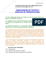 Tema 14. EL PROCESADOR DE TEXTOS Y HERRAMIENTAS DE PRESENTACIÓN.