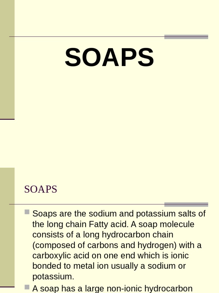 Soap and Detergents PDF PDF Detergent Soap