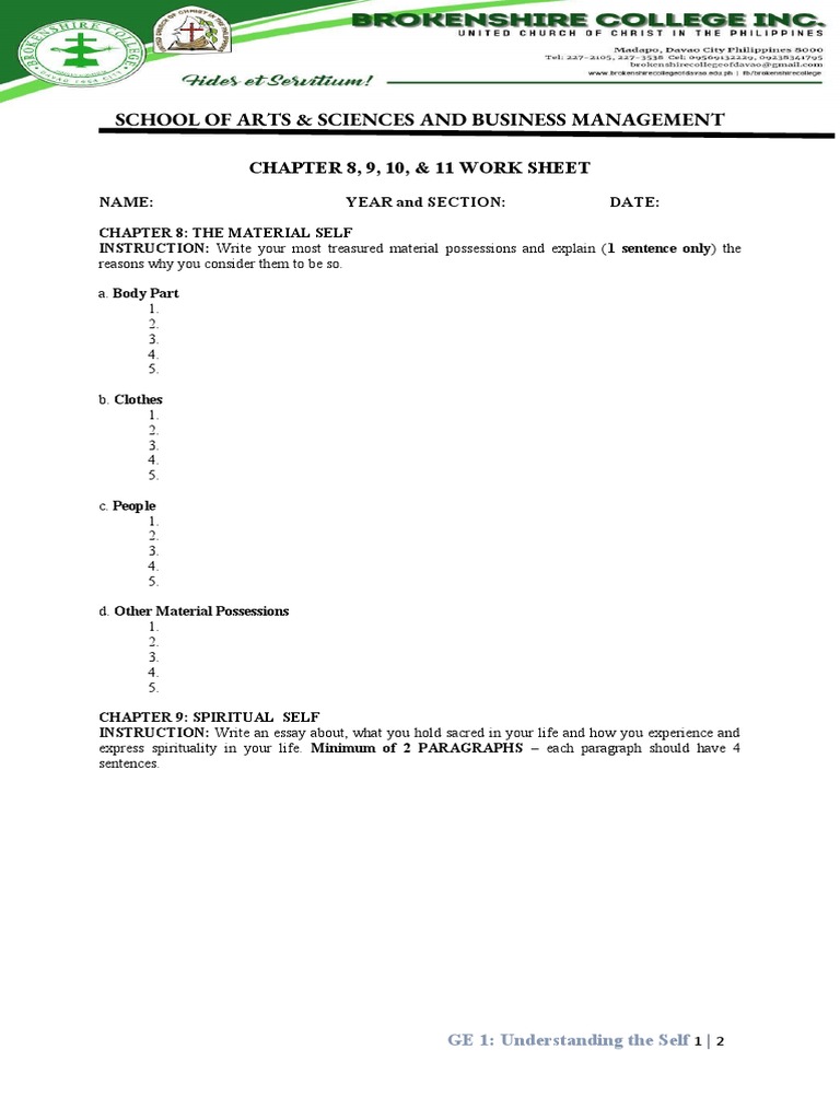 Chapter 8, 9, 10, 11 - Worksheet | PDF | Career & Growth | Foreign ...