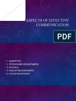 Aspects of Effective Communication