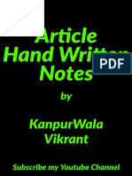 Article Hand Written Notes