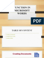 Function in Microsoft Words