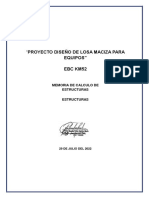 "Proyecto Diseño de Losa Maciza Para: Equipos" Ebc Km52