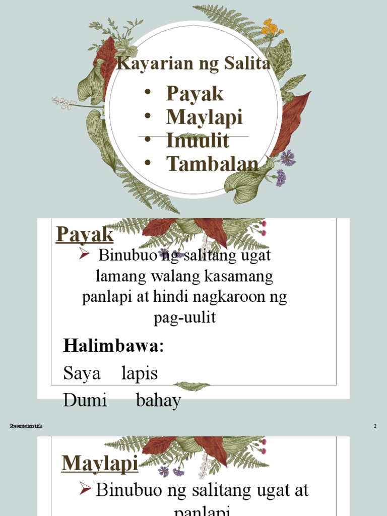 Kayarian NG Salita | PDF