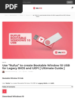 Use "Rufus" To Create Bootable Window 10 Usb Legacy Biosl - Uefi