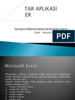 Aplikasi Perkantoran Microsoft Excel Oleh - Ahmad Rudini, S.kom