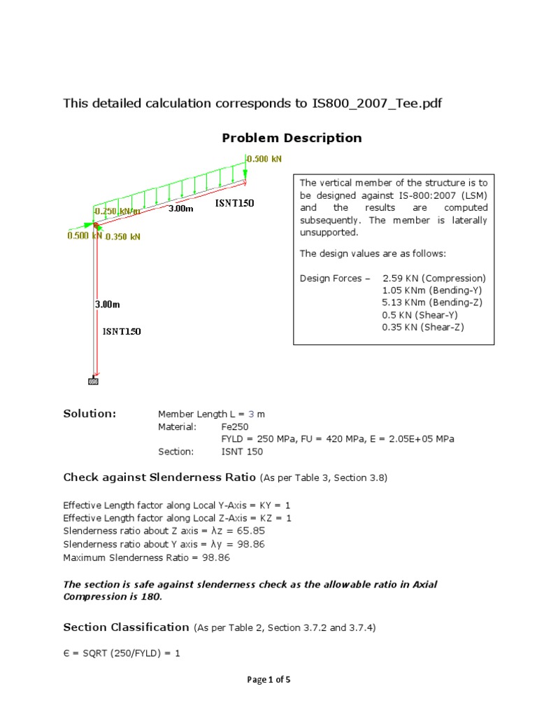 IS800 2007 Tee Detailed Calculation | PDF | Teaching Methods & Materials