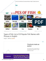 Types of Fish - List of 29 Popular Fish Names With Pictures in English - English Study Online