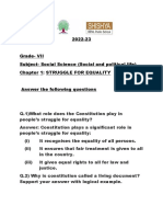 Grade VII-SSC - Chapter 9 Struggles For Equality Notes