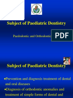 Subject of Paediatric Dentistry: Paedodontic and Orthodontic Clinic