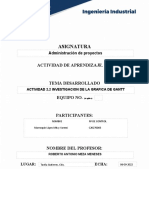 Actividad 2.2. Investigación Gráfica de Gantt